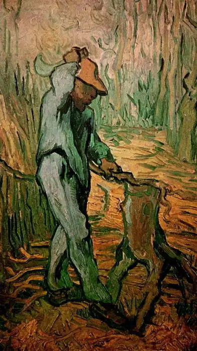 Gogh, Vincent van: Štípání dřeva podle Milleta
