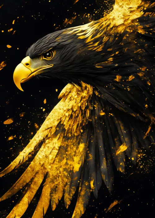 Jaszke, Justyna: Gold and Black Eagle Bird