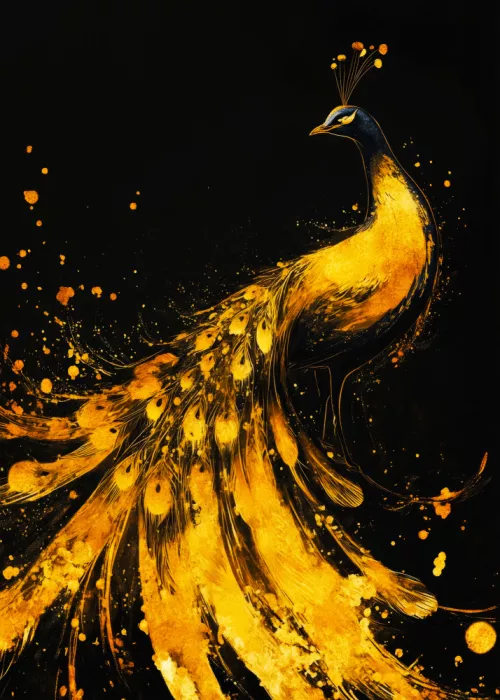 Jaszke, Justyna: Gold and Black Peacock Bird