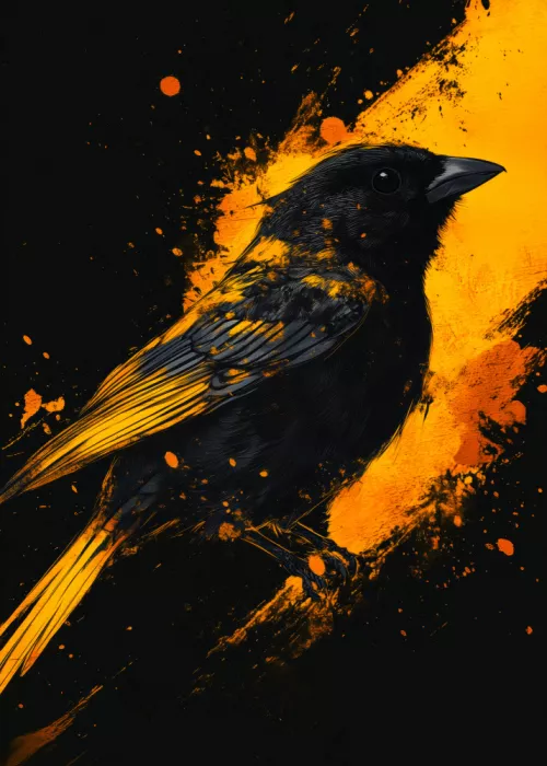 Jaszke, Justyna: Gold and Black Sparrow Bird