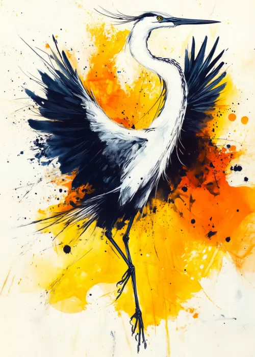 Jaszke, Justyna: Heron Bird Animal Art