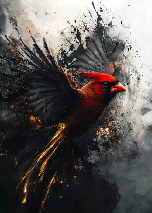 Jaszke, Justyna: Red Cardinal Bird Art