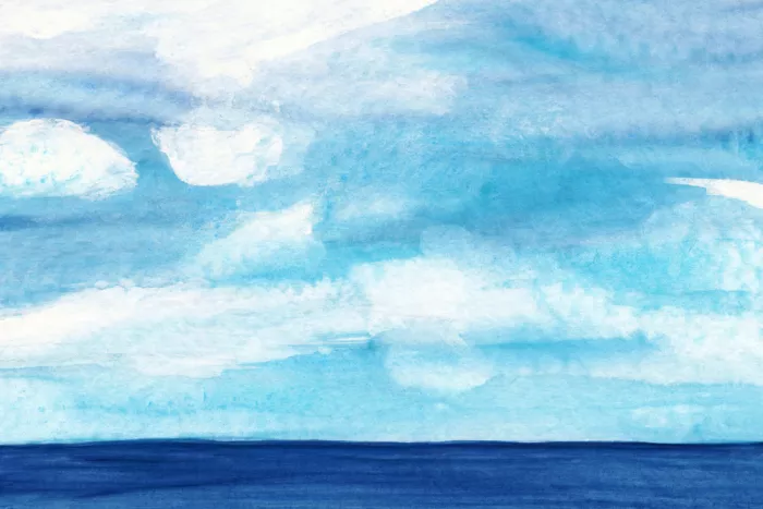 Abeygoda, Danushka: Un océano azul tranquilo con cielos nubosos