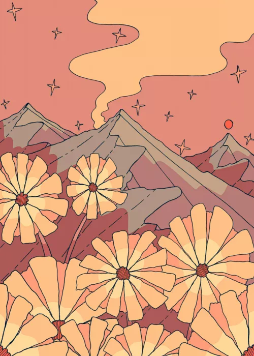 Wade, Stephen: Fiori al tramonto di montagna