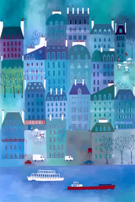 Squirrell, Nic: París Francia en Azul, Verde y Púrpura