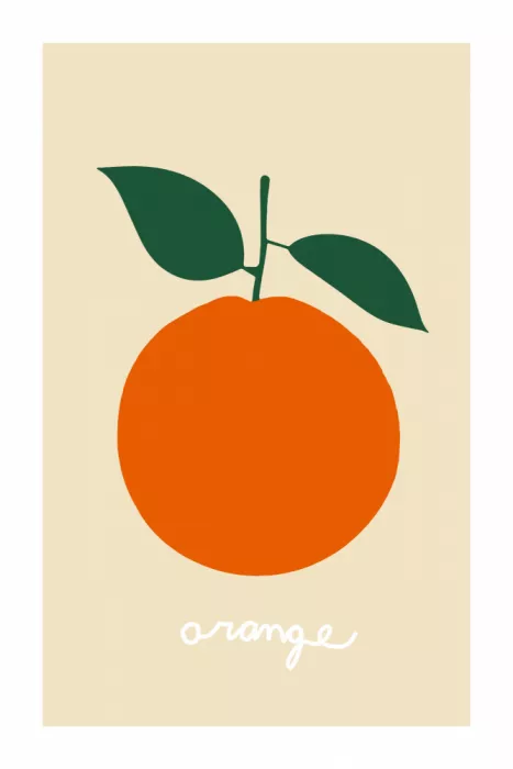 cartissi, casa: Stylized Orange With Dark Green Leaves