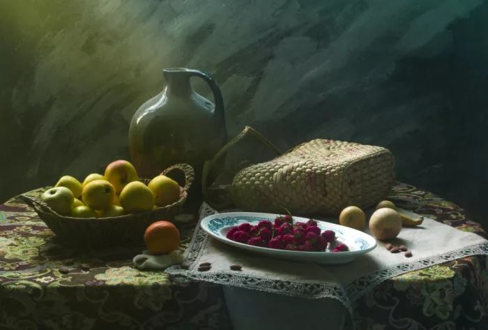 UstinaGreen: Bodegón con frutas y fresa