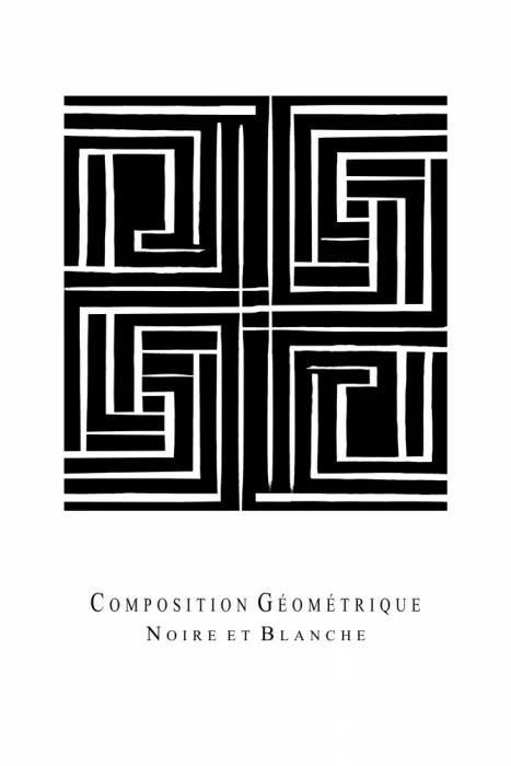 cartissi: Composición Geométrica Negra y Blanca