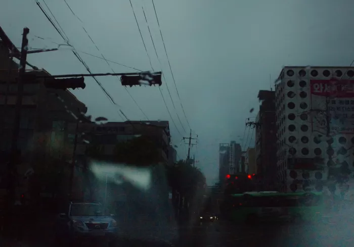 Choi, Young Mi: a rainy spring street