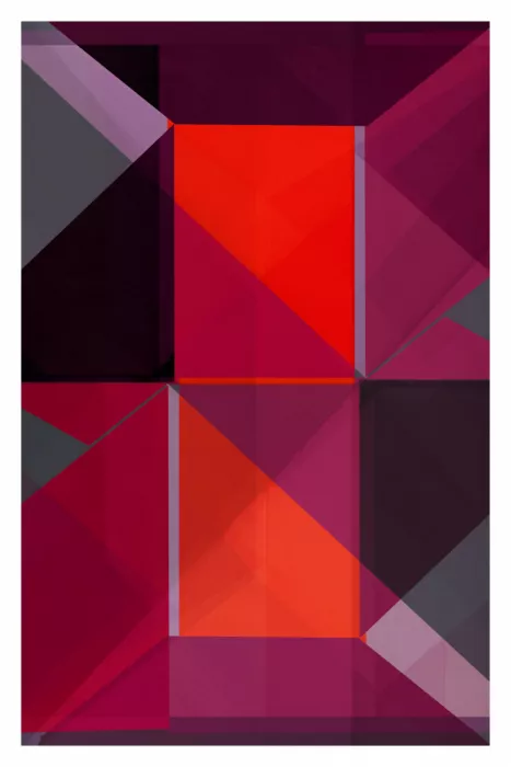 cartissi: Composición geométrica con audaces tonos rojo y púrpura