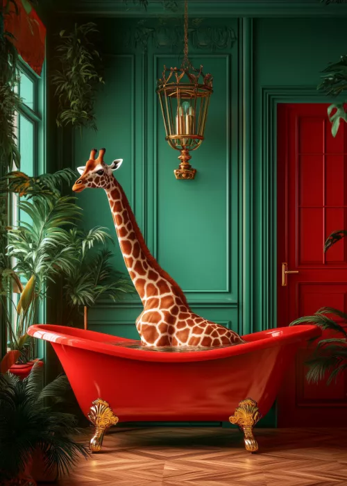 Jaszke, Justyna: Giraffe in the Bathtub Tropical animals