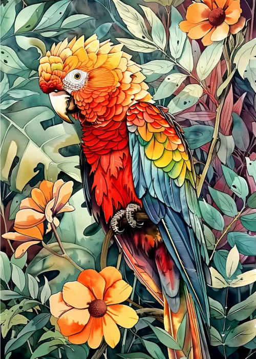 Jaszke, Justyna: Tropical Animals Parrot (1)