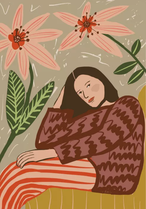 Bursic, Sharyn: Sitzende Dame