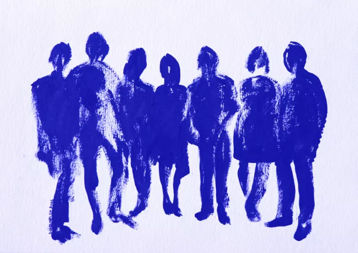 ch, Santhosh: Blue Silhouette Crowd
