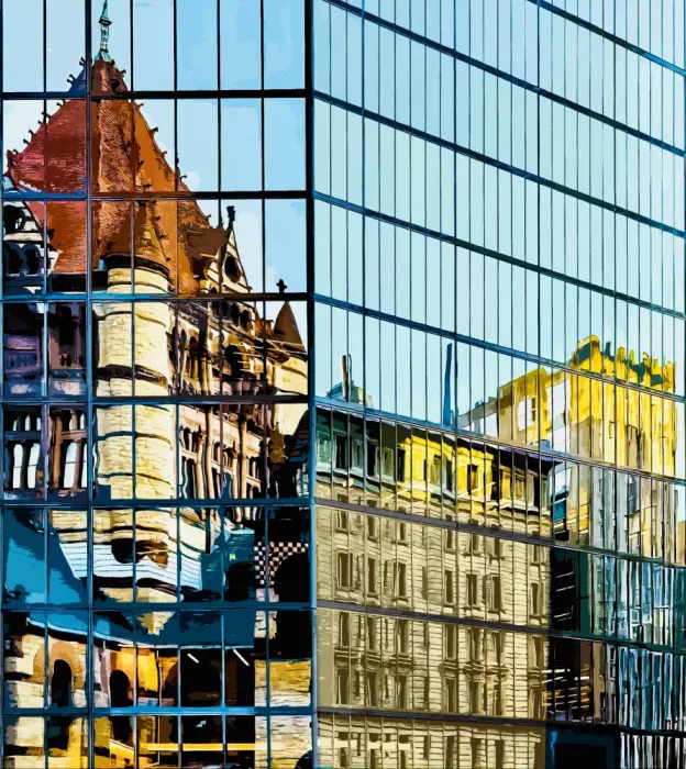 Orbach, Arnon: Riflessi nel vetro - Boston, Massachusetts