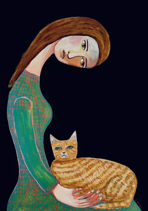 Bursic, Sharyn: Frau mit Katze