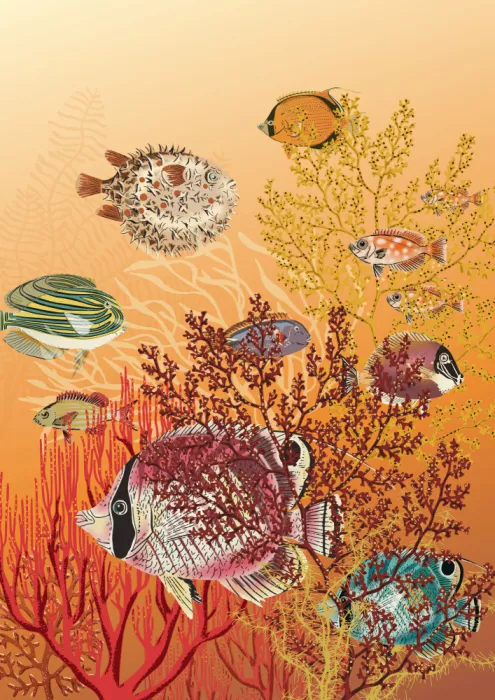 Annick: coral reef deep silence orange