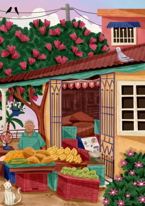 Kachhadiya, Nidhi: Copia del vendedor de frutas