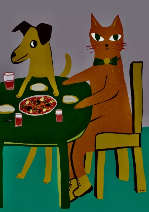 Bursic, Sharyn: Katze und Hund essen Pizza