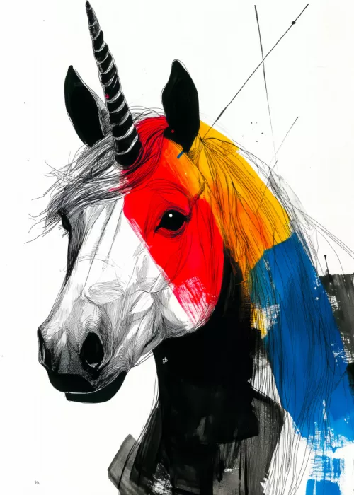 Jaszke, Justyna: Unicorn rainbow art