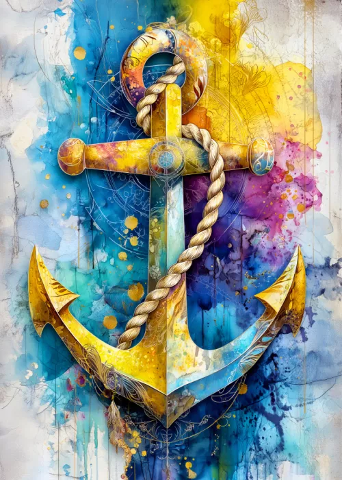 Jaszke, Justyna: Nautica Sea Art Watercolor Anchor (1)
