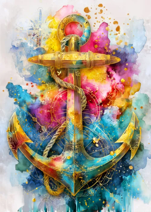 Jaszke, Justyna: Nautica Sea Art Watercolor Anchor (2)