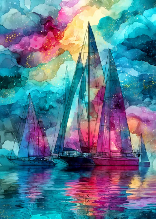 Jaszke, Justyna: Nautica Sea Art Watercolor Ships (4)