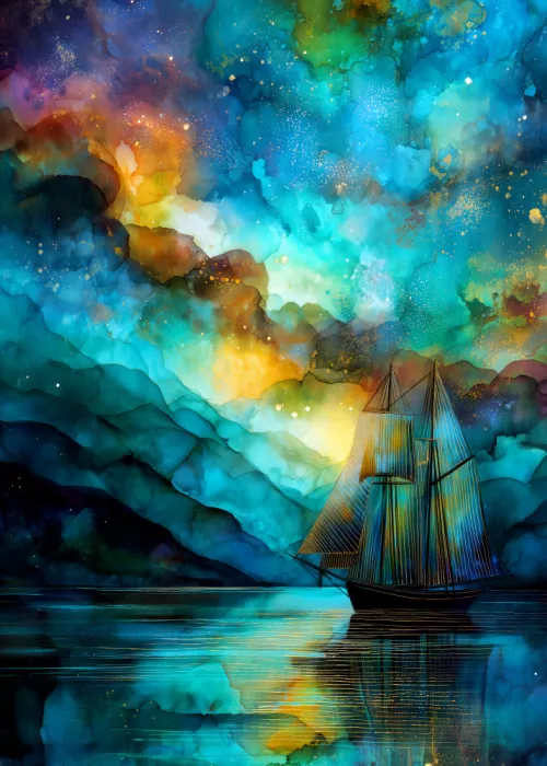 Jaszke, Justyna: Arte Náutico Marino Acuarela Barco (11)