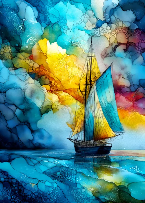 Jaszke, Justyna: Nautica Sea Art Watercolor Ship (27)