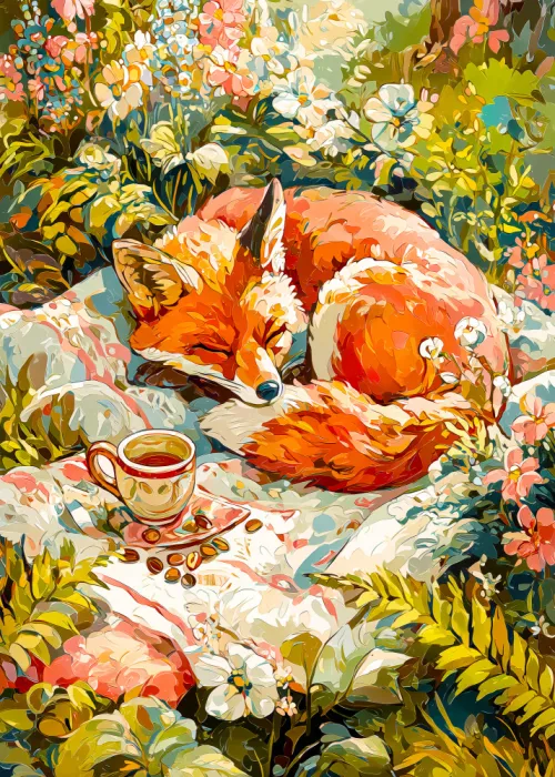 Jaszke, Justyna: Sleeping Fox animal art