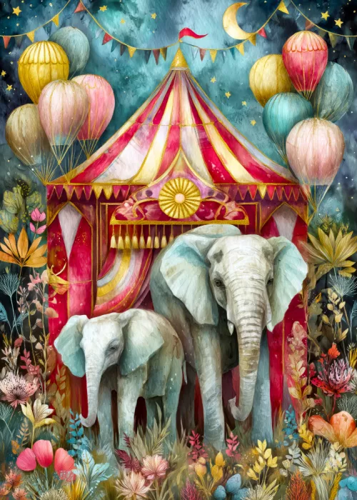 Jaszke, Justyna: Circus tent and elephants