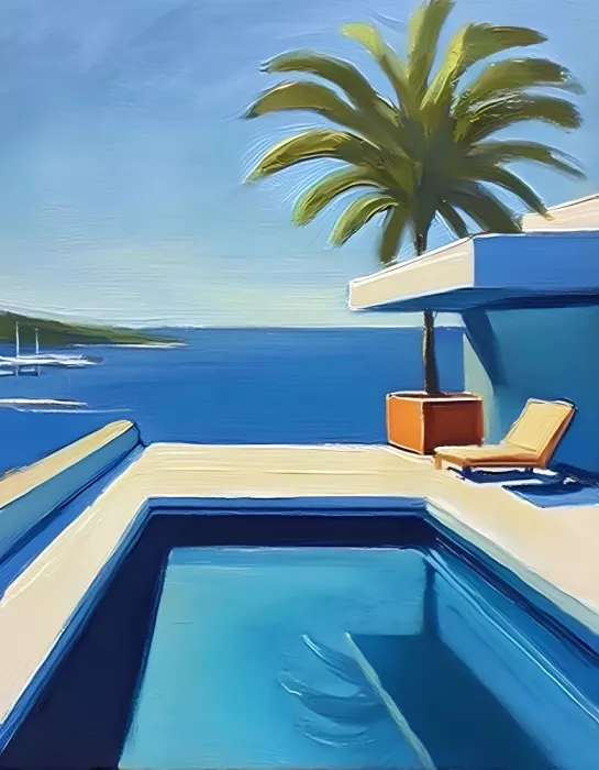 Elena, Avanesova: Blauer Swimmingpool