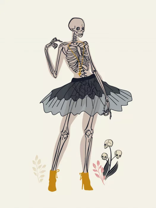 Annick: Gothic fashionista off white Illustration No1