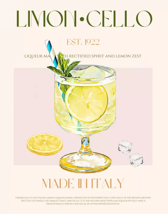 Khokhar, Nazma: Ilustración de una bebida Limoncello