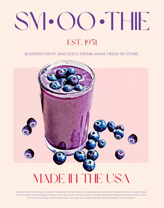 Khokhar, Nazma: Illustration einer Blaubeeren-Smoothie