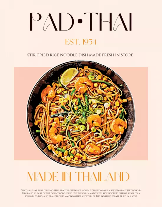 Khokhar, Nazma: Elegante Illustration von Pad Thai