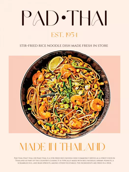 Khokhar, Nazma: Elegante Illustration von Pad Thai