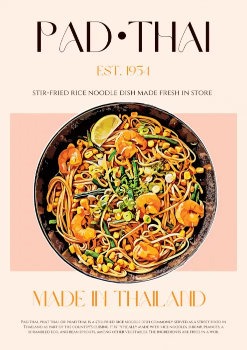 Khokhar, Nazma: Elegante Illustration von Pad Thai