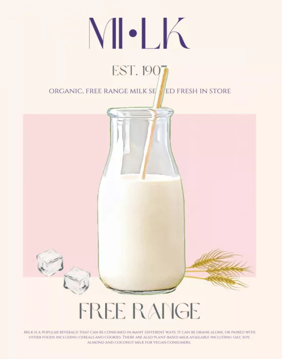Khokhar, Nazma: Bio-Freilandbutter Milch in durchsichtiger Flasche mit Strohhalm