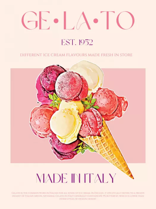 Khokhar, Nazma: Poster Gelato in Stile Vintage