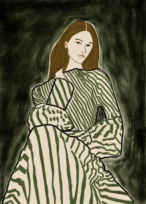 Bursic, Sharyn: Sitzende Frau