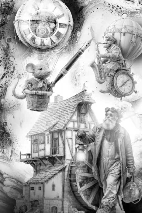 Kulik, Rafal: Surreales Plakat Monochrome Illustration 20