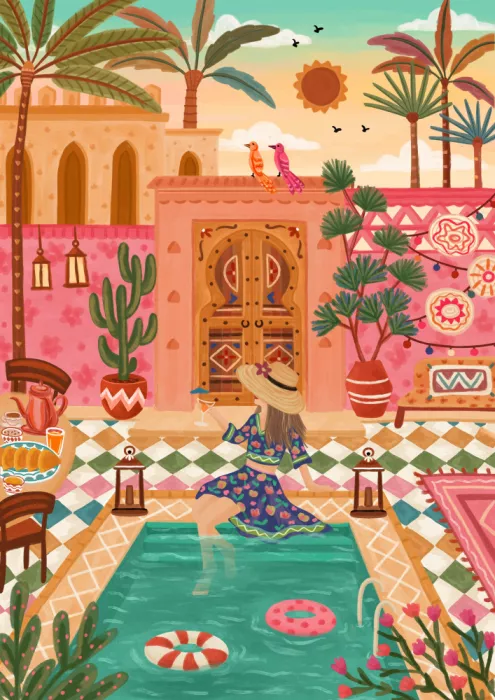 Kachhadiya, Nidhi: Piscina de Marruecos