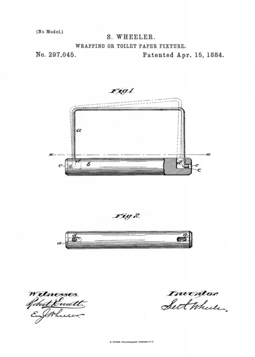 Magnusson, Andreas: Toilettenpapier-Patentzeichnung von 1884