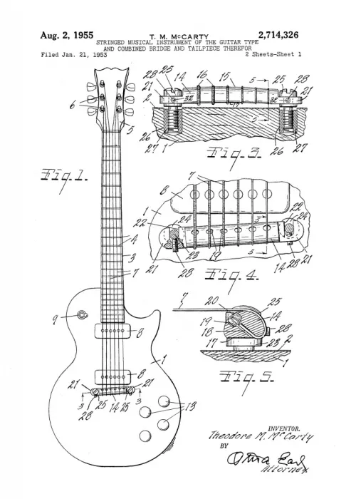 Magnusson, Andreas: Elektrogitarren-Patent 1955