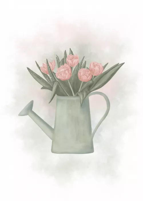 Eleonora, Aminah: Splash Spring Tulips in Watering can
