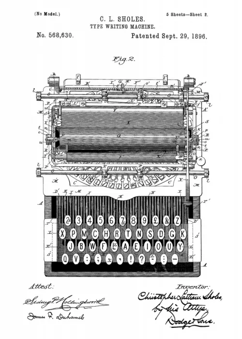 Magnusson, Andreas: Schreibmaschinen-Patent 1896