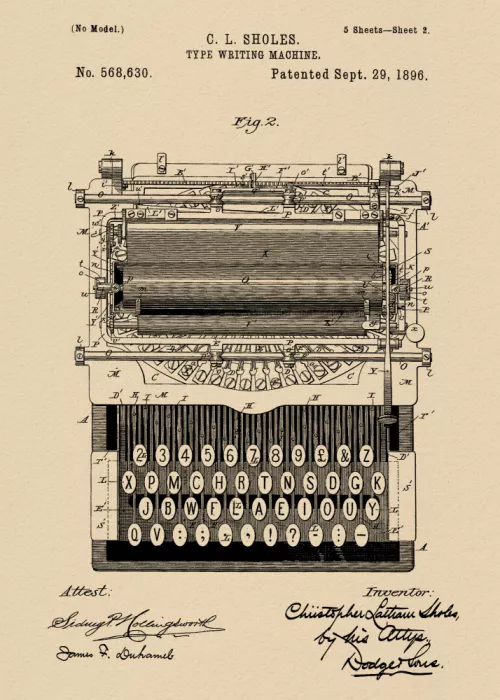 Magnusson, Andreas: Typewriter Patent 1896
