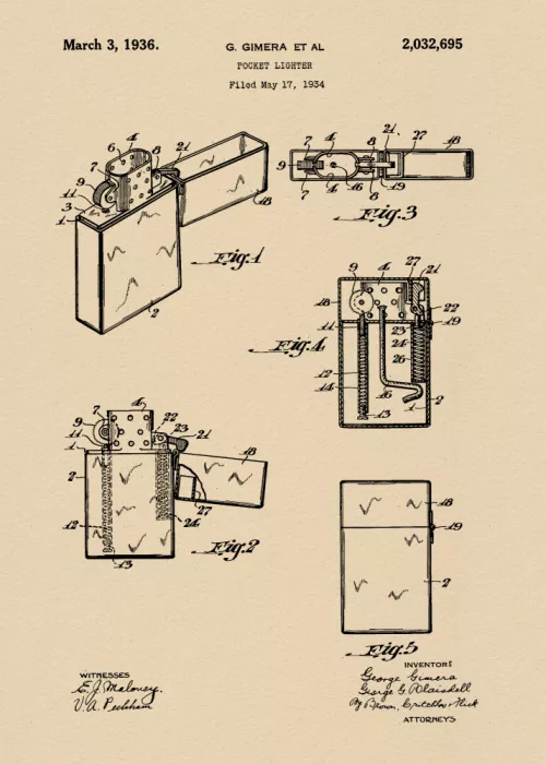 Magnusson, Andreas: Feuerzeugpatent 1934