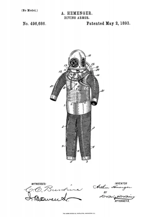 Magnusson, Andreas: Tauchanzug Patent 1893